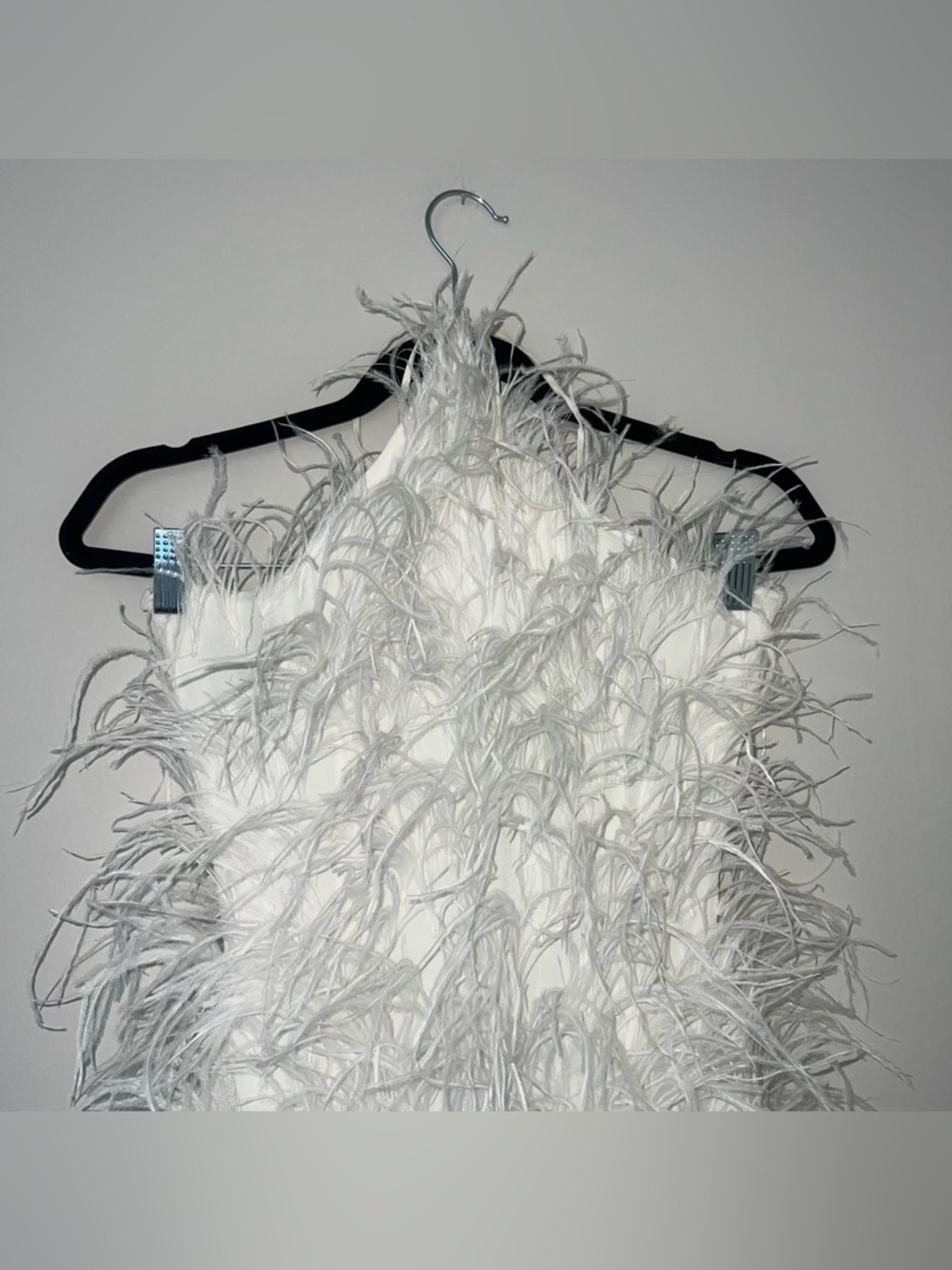 Cult Gaia Vale Shannon White Bridal Mini Dress Feather - Picture 14 of 15